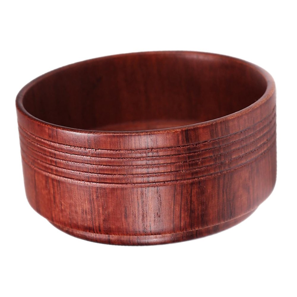 ASAKKURA Wooden Shaving Bowl for Men Durable Retro Design Ergonomic Grip Capacity Foaming Cup for Wet Shaving Essential Grooming Tool
