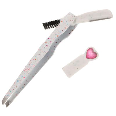 ASAKKURA 3-in-1 Stainless Steel Eyebrow Trimmer and Tweezer Set for Women Portable Precision Grooming Tool Eyelash Tweezer for Eyebrow Shaping and Facial Hair Removal