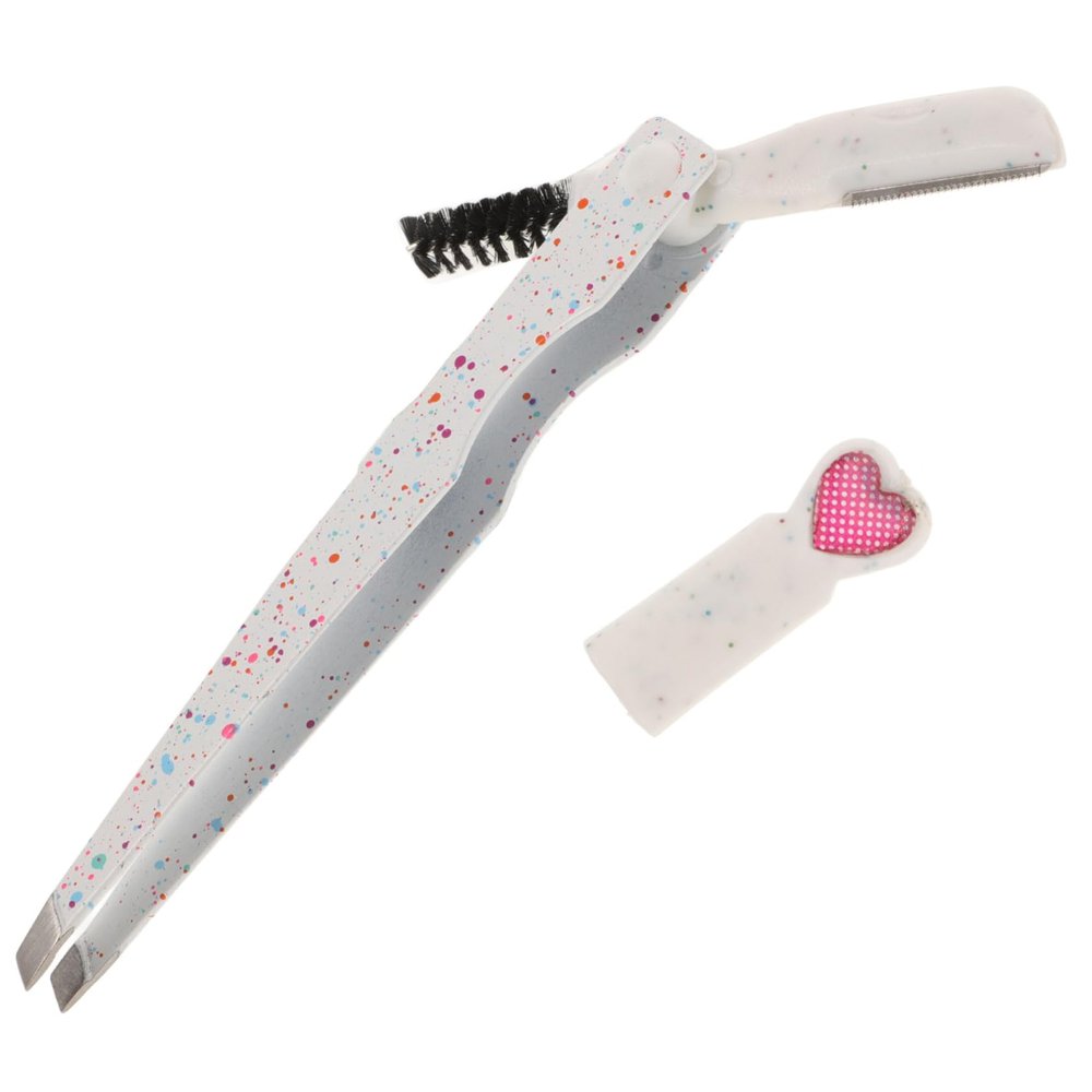 ASAKKURA 3-in-1 Stainless Steel Eyebrow Trimmer and Tweezer Set for Women Portable Precision Grooming Tool Eyelash Tweezer for Eyebrow Shaping and Facial Hair Removal