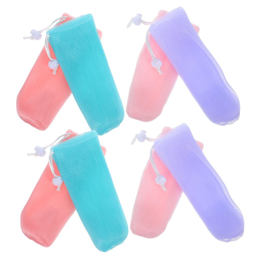 FOMIYES 8pcs Exfoliating Soap Bar Pouch Thickened Mesh Soap Sleeves for Body Face Cleansing Travel-friendly Net Bags for Family Use