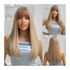 Yinj1835hh Hair Wigs Long Straight Gray Blonde Synthetic Wigs with Bangs for White Women Lolita Cosplay Natural Hair Wig Party Daily Heat Resistant for Daily Party Use view 1