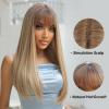 Yinj1835hh Hair Wigs Long Straight Gray Blonde Synthetic Wigs with Bangs for White Women Lolita Cosplay Natural Hair Wig Party Daily Heat Resistant for Daily Party Use view 3