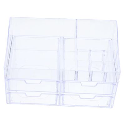 FOMIYES Multi Tabletop Cosmetics Organizer Transparent Storage Case for Makeup Office Supplies and Sundries for Home and Travel Use