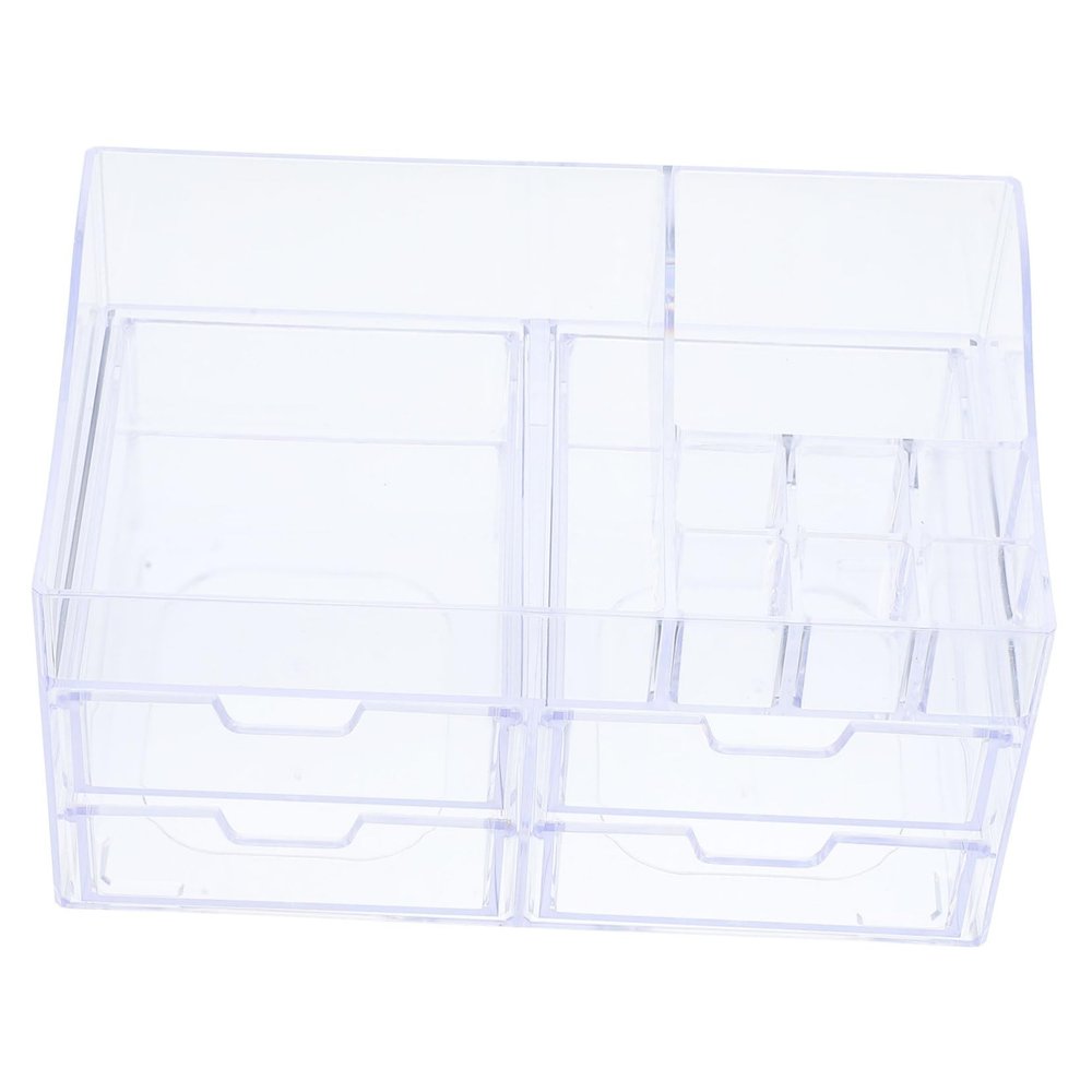 FOMIYES Multi Tabletop Cosmetics Organizer Transparent Storage Case for Makeup Office Supplies and Sundries for Home and Travel Use
