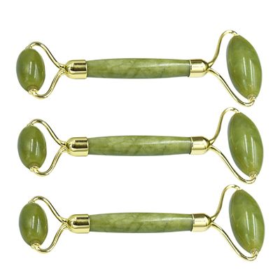 BEBEMOKO 3pcs Jade Face Massager Portable Facial Roller Skin Care Tool for Puffiness Relief Migraine Comfort and Routine Lightweight and Durable Design Green