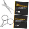 FOMIYES Portable Grooming Scissors for Nose and Eyebrow Hair Trimming Multi-function Beauty Tool for Men and Women Silver Design view 4