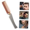 NOLITOY Folding Stainless Steel Beard Grooming Brush for Men Portable Compact Beard Shaving Tool with Durable Design for Easy Care and Styling view 3
