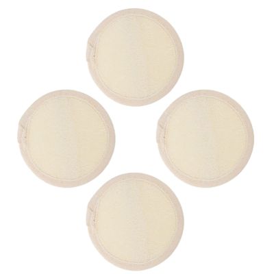 COLLBATH 4pieces Makeup Remover Powder Pads Reusable Facial Cleaning Loofah Set for Gentle Skin Cleansing and Makeup Removal Travel-friendly Round Pads Convenient Container