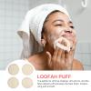 COLLBATH 4pieces Makeup Remover Powder Pads Reusable Facial Cleaning Loofah Set for Gentle Skin Cleansing and Makeup Removal Travel-friendly Round Pads Convenient Container view 3