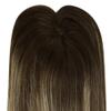 Toppers for Women Human Hair Topper 35 inch Mono Top Base Brazilian Virgin Hair Invisible Hair Piece for Women with Thinning Hair Clip in Natural Straight Hair Topper Hair Toppers(14 Inch) view 3