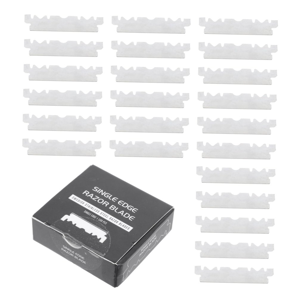 VINTORKY 100pcs Single Face for Barbershop Old Folding Cutter Precision Face Cutter for Smooth Shaving and Grooming Salon