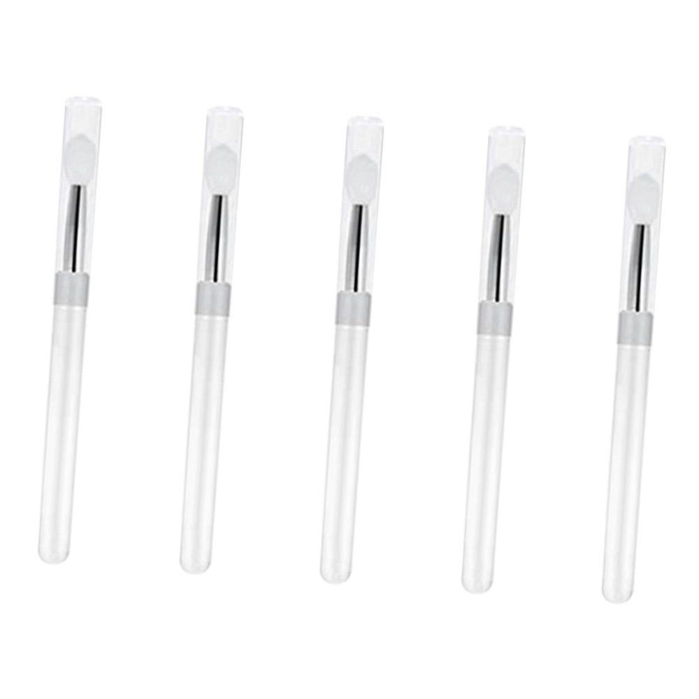 Didiseaon 5pcs Silicone Lip Brush Handle Applicator for Makeup Eyeshadow Lipstick Concealer Easy to Clean Portable Cosmetic Brush for Women