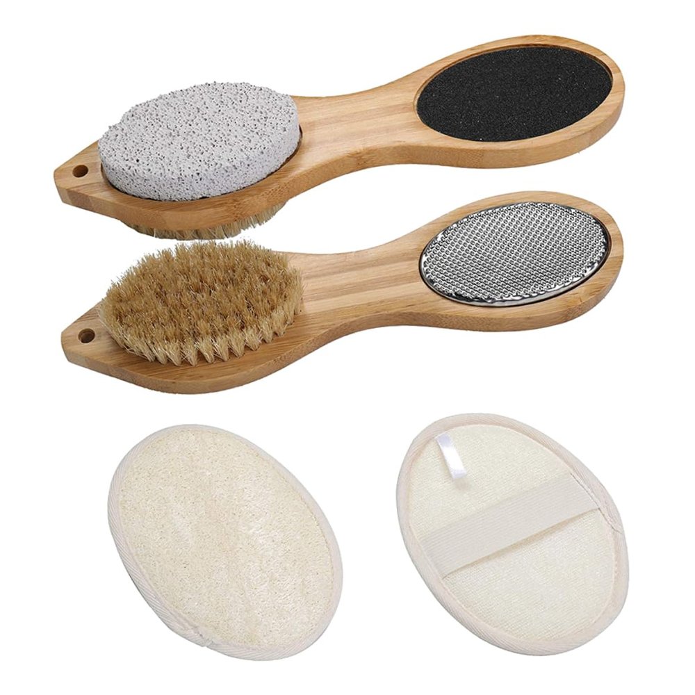 Ipetboom Foot Care Pumice Stone Pedicure Tools for Exfoliating Dead Skin Comfortable Grip -Friendly Bamboo Material for Home Professional Use
