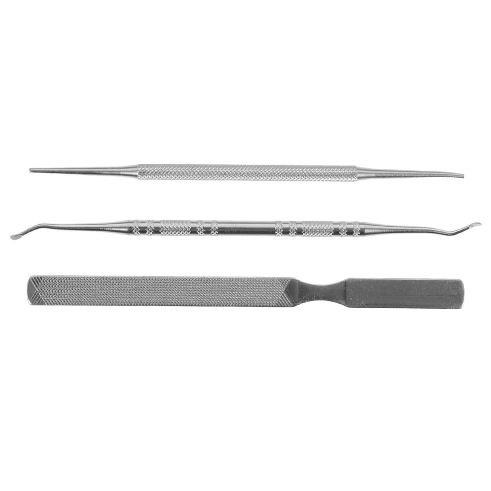 Beatifufu 1set Stainless Steel Nail Care Tools Set Manicure Kit Double- Cuticle Remover and Nail File Portable Grooming Essentials for Fingernails and Toenails for Home Travel