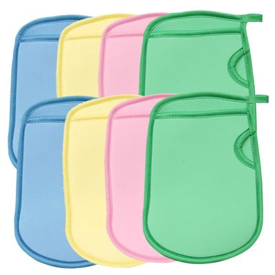 HAPINARY 8pcs Boys and Girls Exfoliating Mitts Bathing Gloves Foaming Mesh Gentle Skin Scrubbing Bath Accessories for Cleaning and