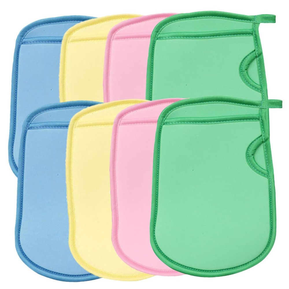 HAPINARY 8pcs Boys and Girls Exfoliating Mitts Bathing Gloves Foaming Mesh Gentle Skin Scrubbing Bath Accessories for Cleaning and