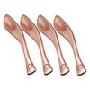 Mikinona 4pcs Metal Face Cream Spoons Reusable Applicators for Women for Creams Lotions Smooth Surface for Even Application Rose Gold Design Compact Travel-friendly view 1