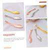 Mikinona 4pcs Metal Face Cream Spoons Reusable Applicators for Women for Creams Lotions Smooth Surface for Even Application Rose Gold Design Compact Travel-friendly view 3