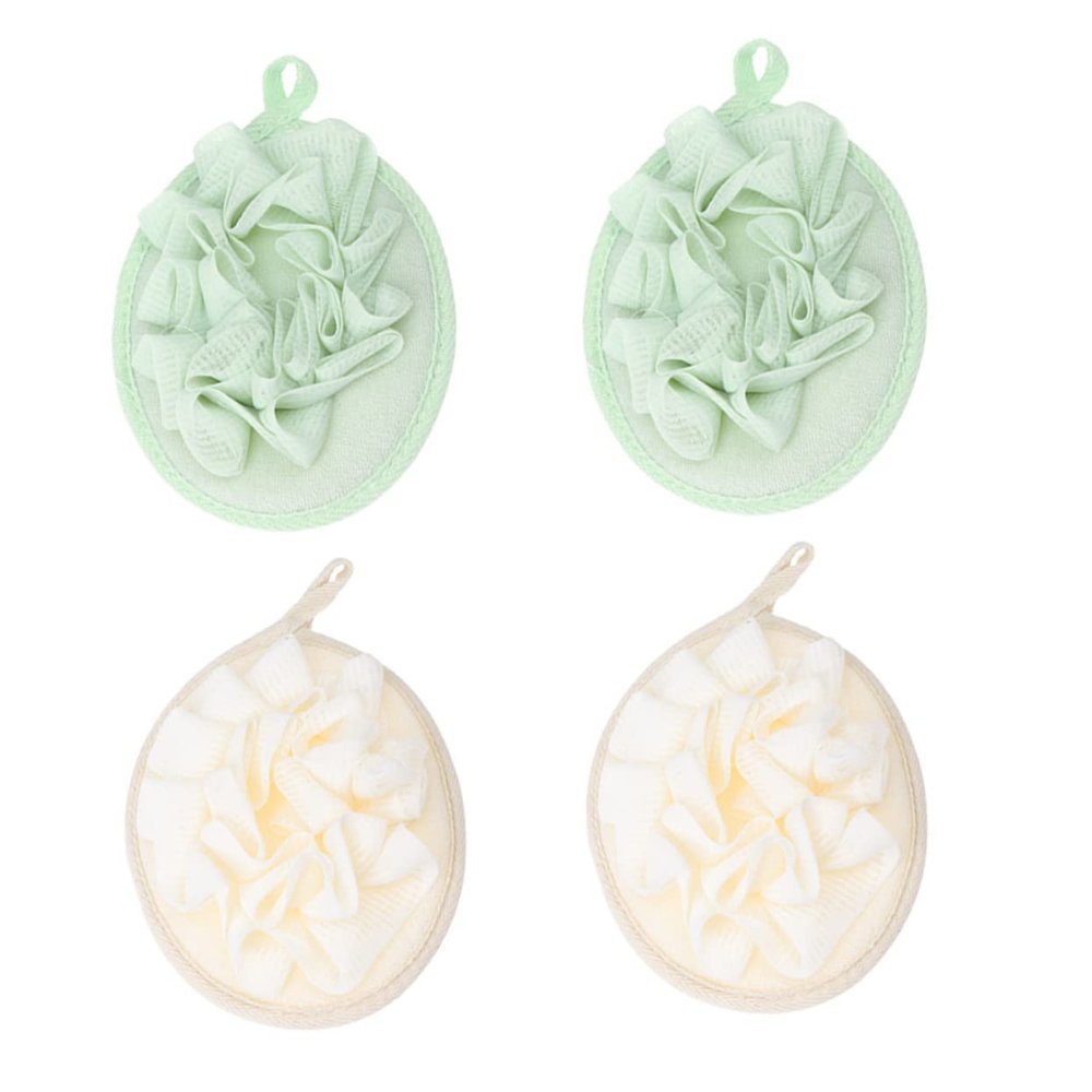 NOLITOY 4pcs Poufs Exfoliating Bath Balls for Gentle Cleansing for Daily Shower Use Each and Dark Green Bathroom Accessory