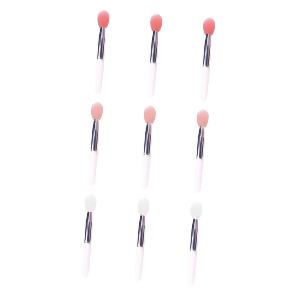 IWOWHERO 9pcs Silicone Lip Brush for Precise Lip Makeup Application Includes Red and Nude Brushes for Professionals and Beginners