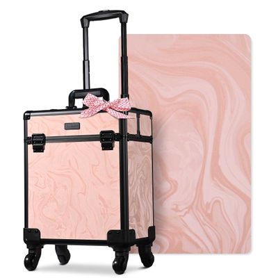 BYOOTIQUE Makeup Trolley on Wheels Esthetician Rolling Case Hair tool Travel Bag Lash Storage Barber Tool Box for Nail Bar Beauty Salon Cosmetologist Manicurist Hairstylist.CoyoteButtes Dusk