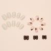 CEWEWP Autumn Flowers Fall Press On Nails - Extra Short Square Brown False Nails, Glossy Glue On, Acrylic, Full Cover, 24 Pcs view 3