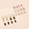 CEWEWP Autumn Flowers Fall Press On Nails - Extra Short Square Brown False Nails, Glossy Glue On, Acrylic, Full Cover, 24 Pcs view 4