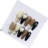 Handmade Wearable Nail Art Patch, Detachable Fake Nail Patch, Short Nail Art(Black,S) view 1