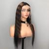 180 Density Sliky Straight 13x4 Highlight Colored HD Invisible Lace Frontal Wig Ombre Zebra Brown Glueless Lace Front Human Hair Wigs Pre Plucked for Women Brazilian Full End Bleached Knots Wig view 4