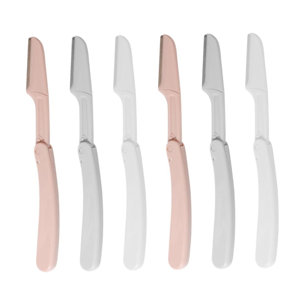 HAPINARY 6pcs Folding Eyebrow Razor Brow Shaver for Women Facial Hair Trimmer Easy to Use and Carry