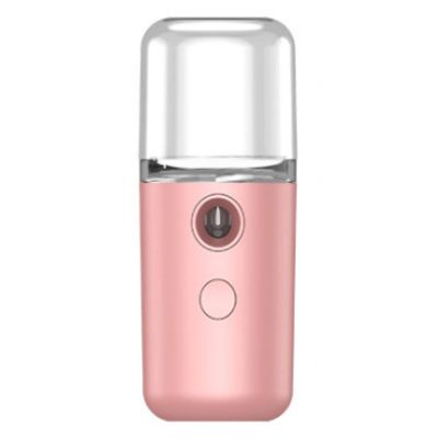 Nano Facial Mist Sprayer Portable USB Rechargeable Water Face Humidifier Hydration Mini Spa Device for All Skin Types (Pink)