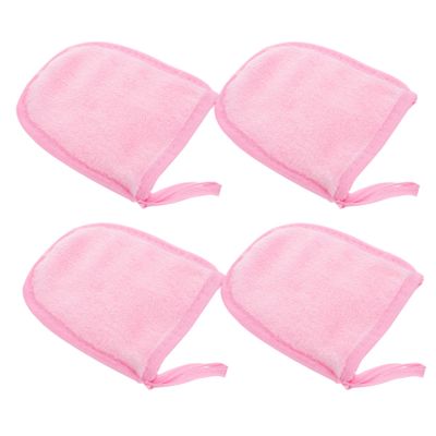 AUTSUPPL 4pcs Soft Facial Cleaning Gloves Makeup Remover Puff Face Scrubber Exfoliator