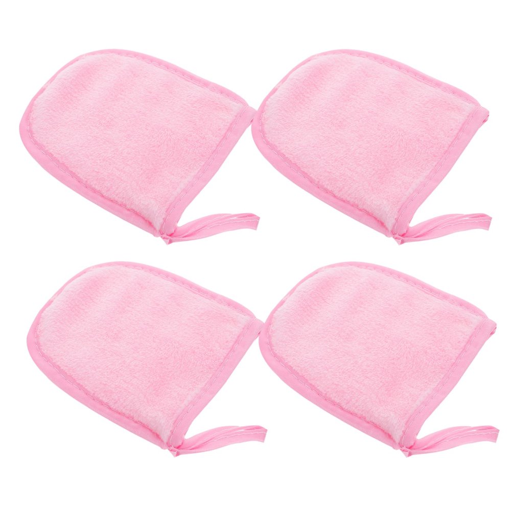 AUTSUPPL 4pcs Soft Facial Cleaning Gloves Makeup Remover Puff Face Scrubber Exfoliator