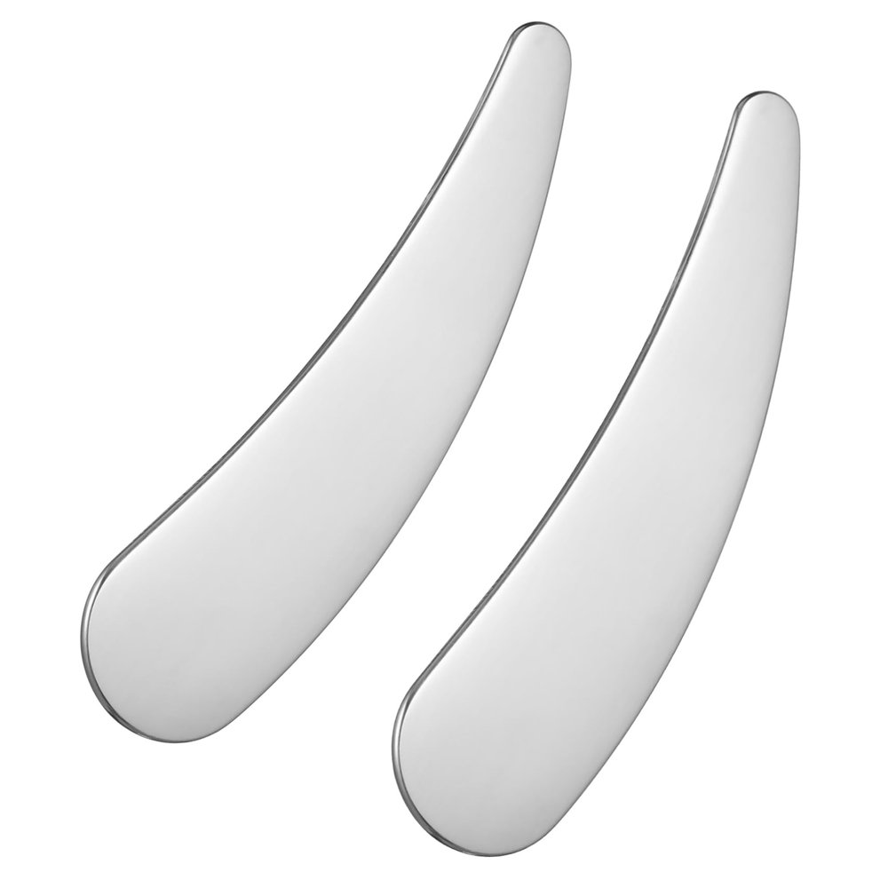FOMIYES 2pcs Mini Stainless Steel Skincare Spatula for Makeup Application and Cream Removal Reusable Cosmetic Tools for Women Lightweight Compact Design