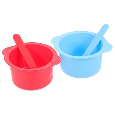 FOMIYES 2pcs Silicone Wax Warmer Liner Bowl Non-stick Wax Pot with Stirring Sticks - Silicone for Easy Cleaning and Reusable
