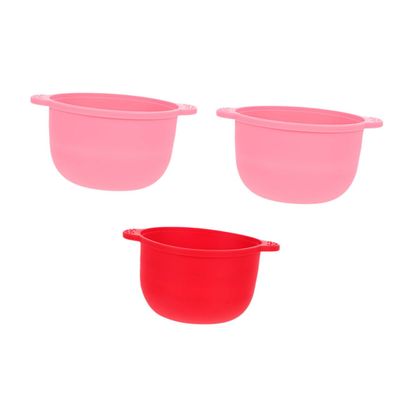 NOLITOY 3pcs Hard Wax Beans Melting Bowl Hair Removal Accessory for Face Underarm Nose Body Waxing Random Color