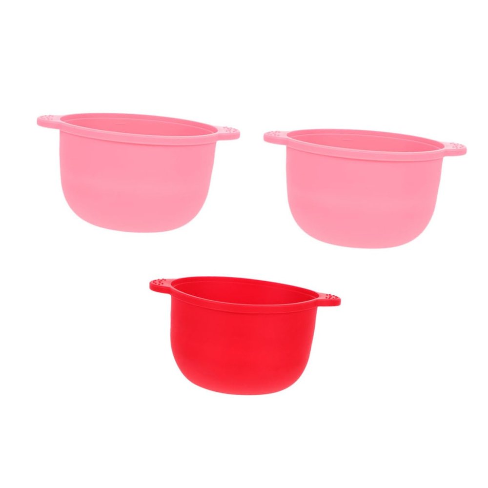 NOLITOY 3pcs Hard Wax Beans Melting Bowl Hair Removal Accessory for Face Underarm Nose Body Waxing Random Color