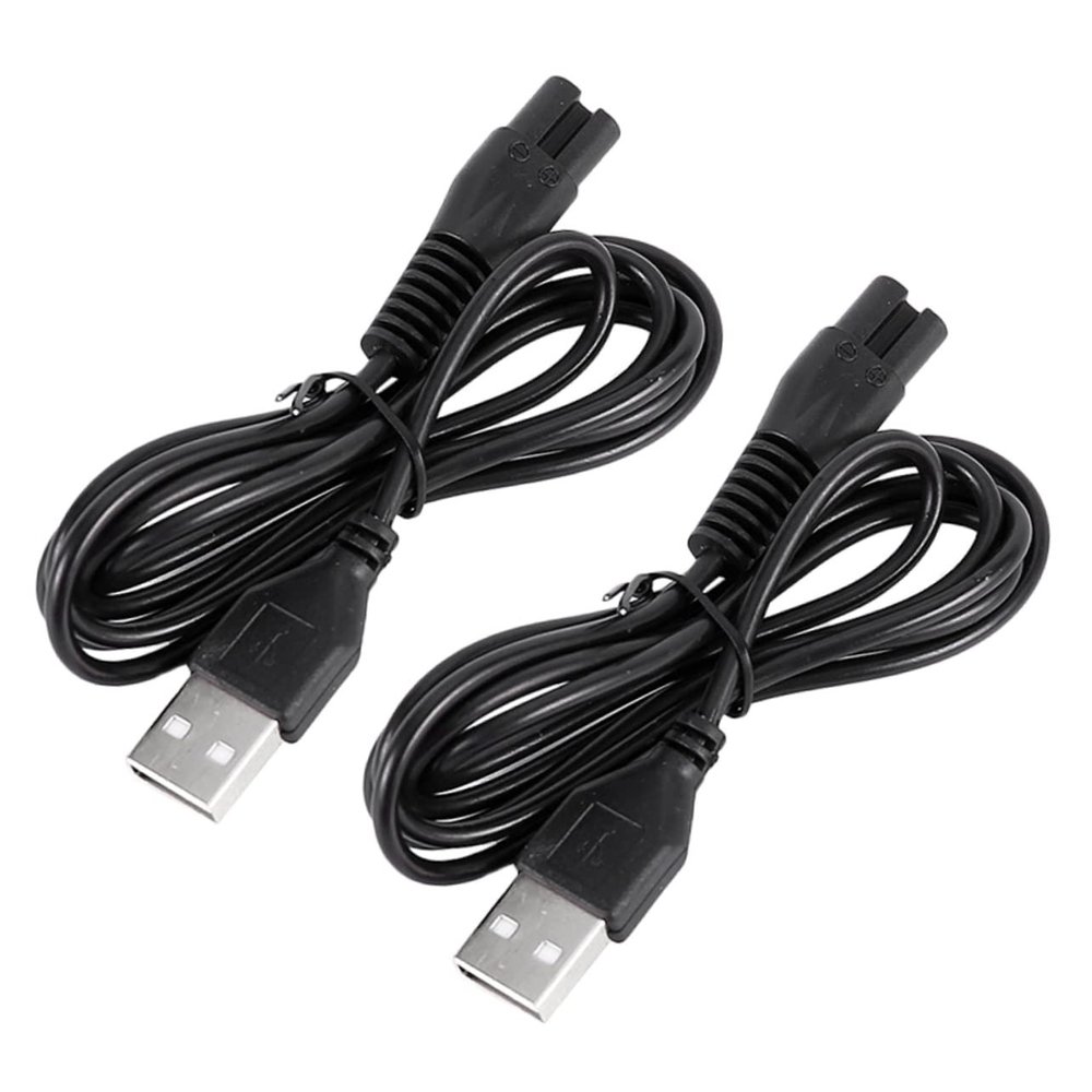 minkissy 2pcs Eight-character Tail Charging Cable Usb Hair Remover Power Cord Electric Razor Power Line for Men