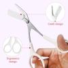 NOLITOY 5sets Eyebrow Trimmer Scissor Kit Eyebrow Shaping Tool for Precise Grooming Lightweight Portable for Travel Comfortable Non- Handle view 3