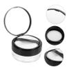 FOMIYES 2pcs Portable Travel Powder Case with Mirror Black Makeup Compact Container for Loose Powder Reusable for Daily Use Go Touch-ups view 2
