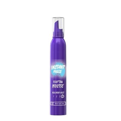 Newly Instant Freeze Sculpting Mousse, Mousse for Curly Hair, Straight Hair, and Wavy Hair, For unisex 6 oz (1 Pack, Packaging May Vary)