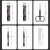 6 Pcs in 1 Set Stainless Steel Nail Clipper Scissor Professional Manicure Set with PU Box Gift Gifts for Him view 3
