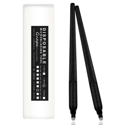 5 Pcs Disposable Microblading Pen Set  Precision Eyebrow Tattoo Tools with Multiple Blade Sizes  Ideal for Permanent Makeup Artists,& Eyebrow Shaping (Black pen - Black Flex-U18-5pcs)