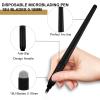 5 Pcs Disposable Microblading Pen Set  Precision Eyebrow Tattoo Tools with Multiple Blade Sizes  Ideal for Permanent Makeup Artists,& Eyebrow Shaping (Black pen - Black Flex-U18-5pcs) view 2