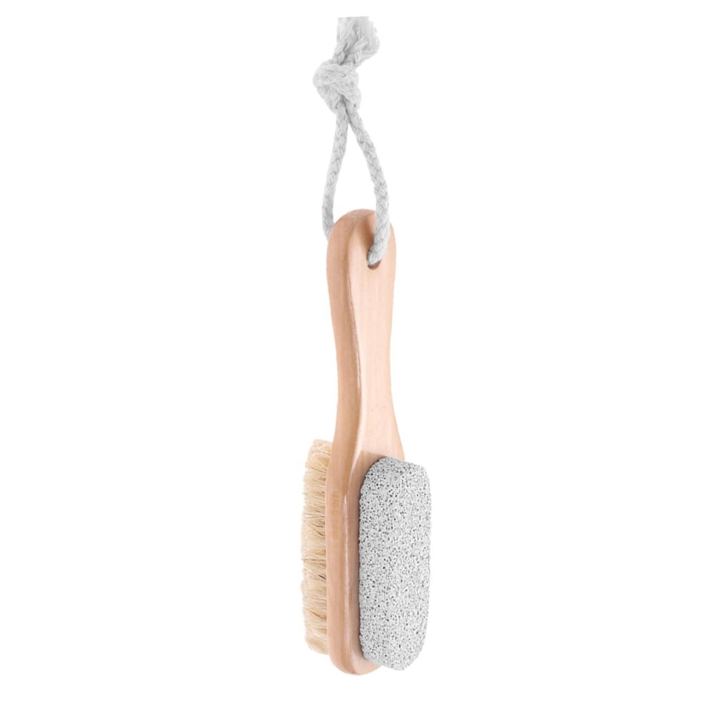 Beatifufu 2pcs Shower Foot Scrubber Bristle Brush Pumice Stone Exfoliating Callus Remover Eco-Friendly Double Sided Foot File