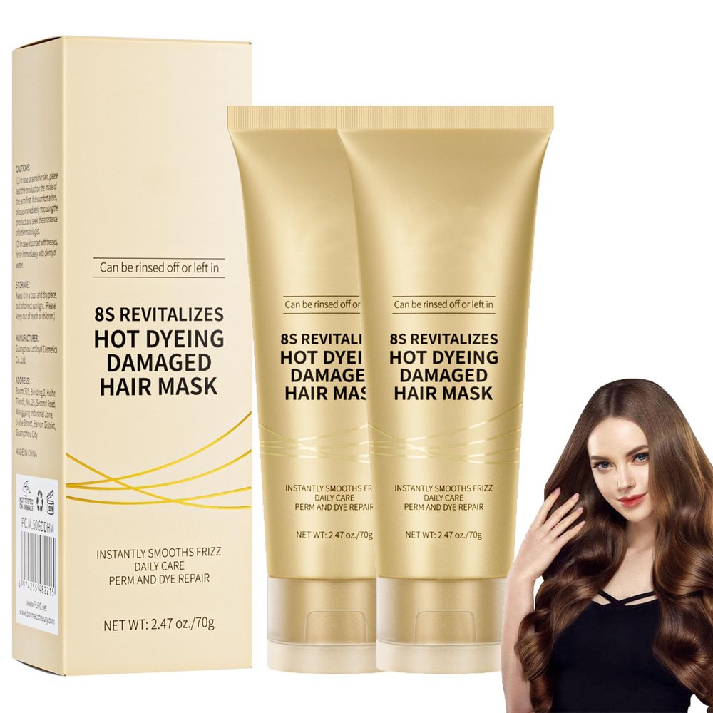 8 Seconds Revitalizing Hair Mask,8s Revitalizes Hot Dying Damaged Hair Mask,Magical Hair Mask,8 Seconds Keratin Hair Mask,Hair Dye Repair Mask,Deep Moisture Repair Mask,For All Hair (2PCS)