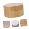 FOMIYES 30g Bamboo Makeup Powder Container with Puff and Sifter Lid Portable Cosmetic Powder Case for Travel and Daily Use view 3
