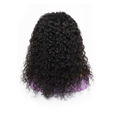 HEAIQI Women's Wig Testa Glueless Water Wave Headband Wig Human Hair Full Machine Made Remy Indian Hair Natural Black for Women 150% Density Hair Wig Women Party(12 inch)