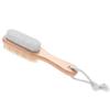 OSOLADY 2pcs Double-Sided Foot Callus Remover with Pumice Stone and Bristle for Exfoliating Hard Skin Eco-Friendly Wooden Handle Pedicure Tool for Smooth Feet view 1