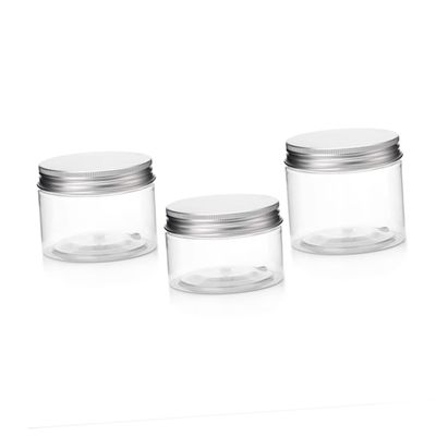 Gogogmee 3pcs Travel Cream Jars Transparent Plastic Sample Containers for Skin Care for Lotion Storage and Cosmetic Mixing